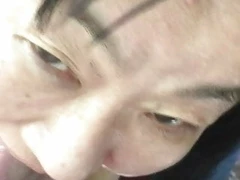 Japanese Granny Licking Cock Outside 