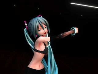 Hatsune Miku Dancing In Sexy Black Tight Clothes (3D HENTAI)