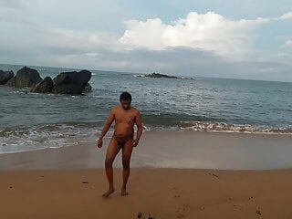 Indian twink nude in public on the beach