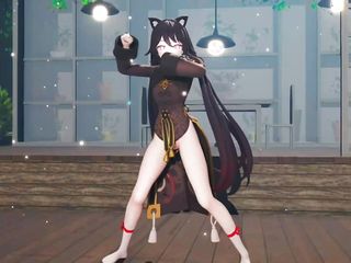 Genshin Impact - Cute Hu Tao - Sexy Dance + Gradual Undressing (3D HENTAI)