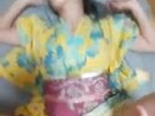 Wife fucked wearing yukata