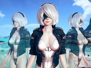 AI Shoujo - 2B visiting Fantasy Island & came 8 times in 10 mins realistic 3D sex multiple orgasms UNCENSORED