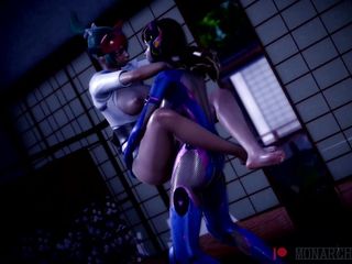 Overwatch D Va&Kiriko lesbian ass fingering pussy by Monarchnsfw (animation with sound) 3D Hentai Porn SFM