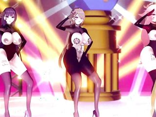 3 Sexy Girls Dancing (Ready To Take BBC)(3D HENTAI)