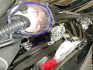 Fetish Girl - Heavy rubber gas mask bondage